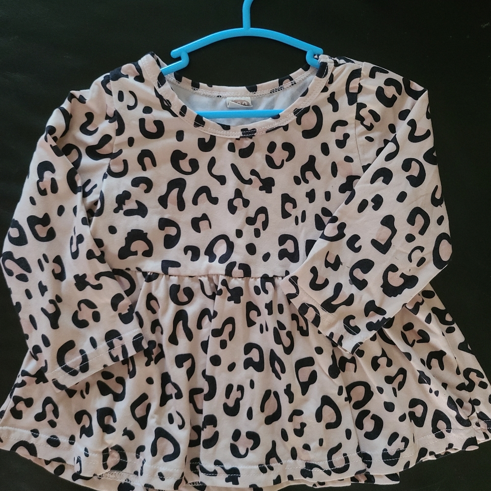 Leopard ruffle dressy shirt 4t